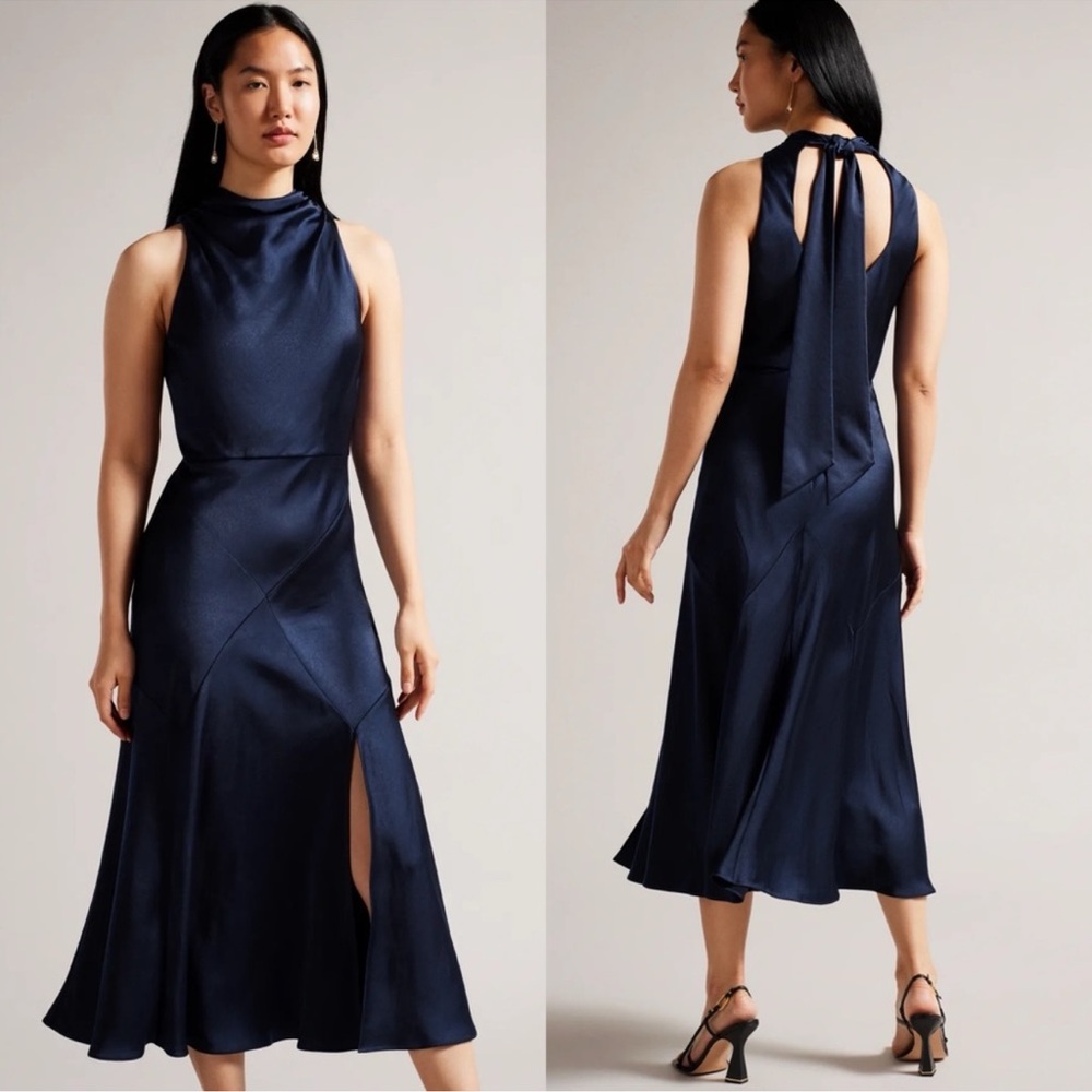 Ted Baker Navy Midi Dress